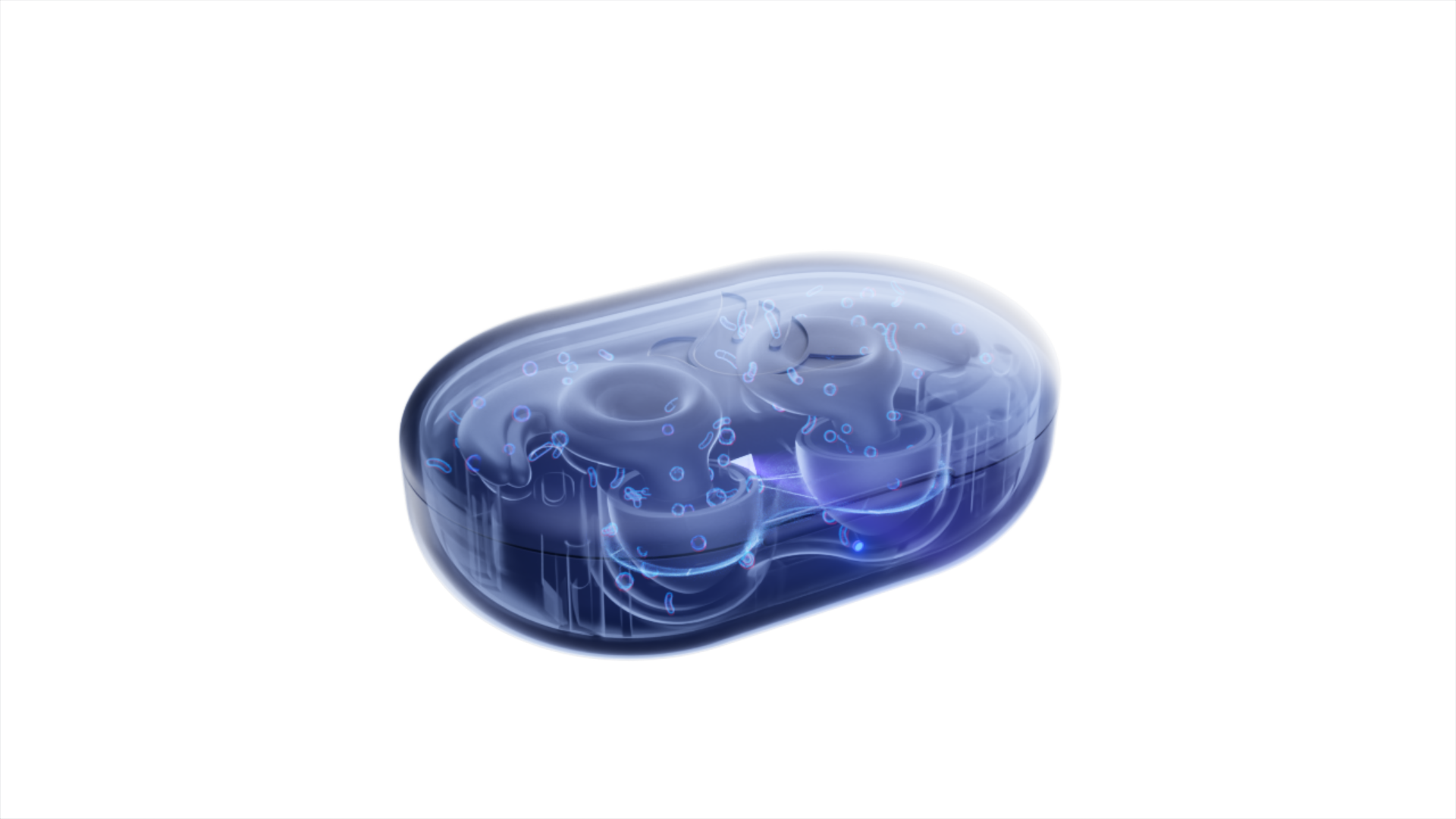 earplugs encased in a UV sanitizer for innovative hygiene
